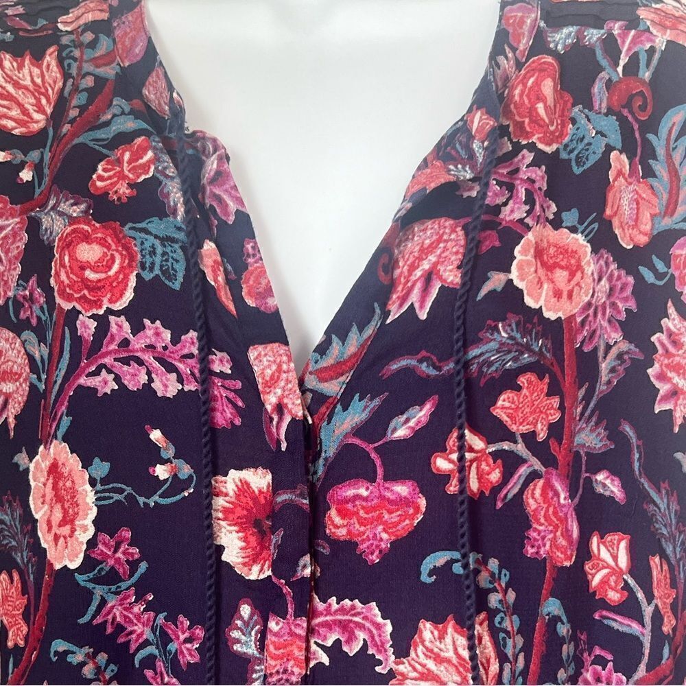 Lucky Brand Floral Bohemian Flowy Long Sleeve Blouse Sz L - Picture 6 of 11